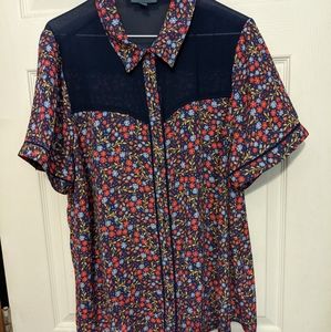 Modcloth Floral Western Shirt 2x